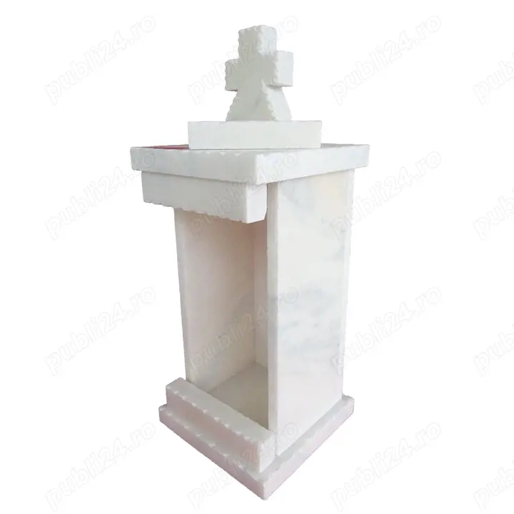 Felinar din marmura pentru cimitir 40x15x15 cm