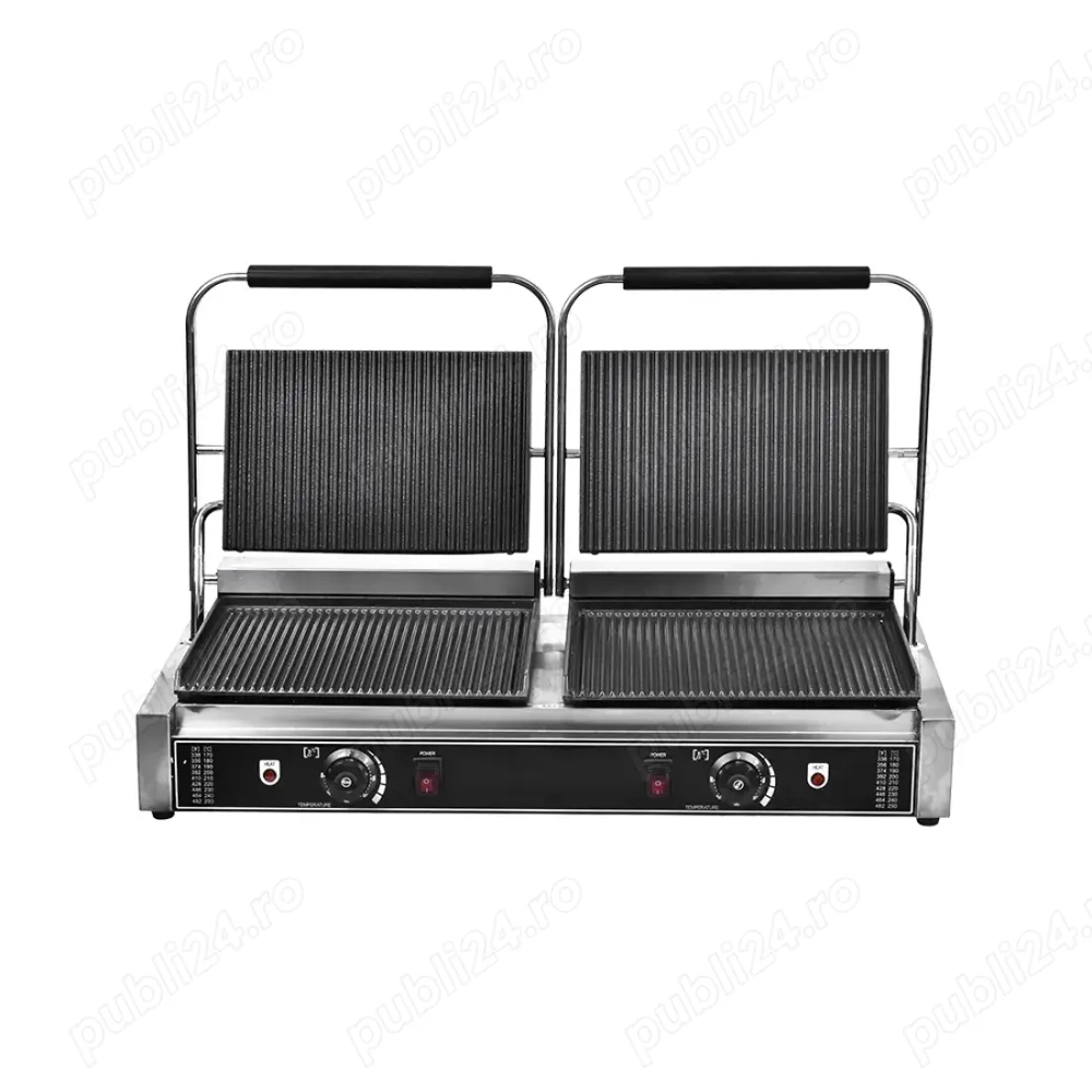 Contact grill dublu cu placi striate - 4.4 kW