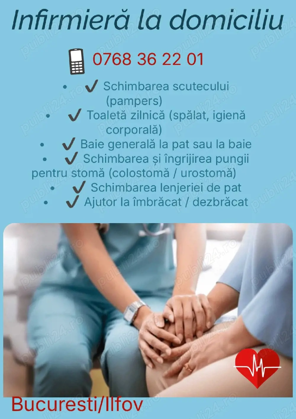 Servicii de infirmiera la domiciliu in București  : Pampers, Baie Gen