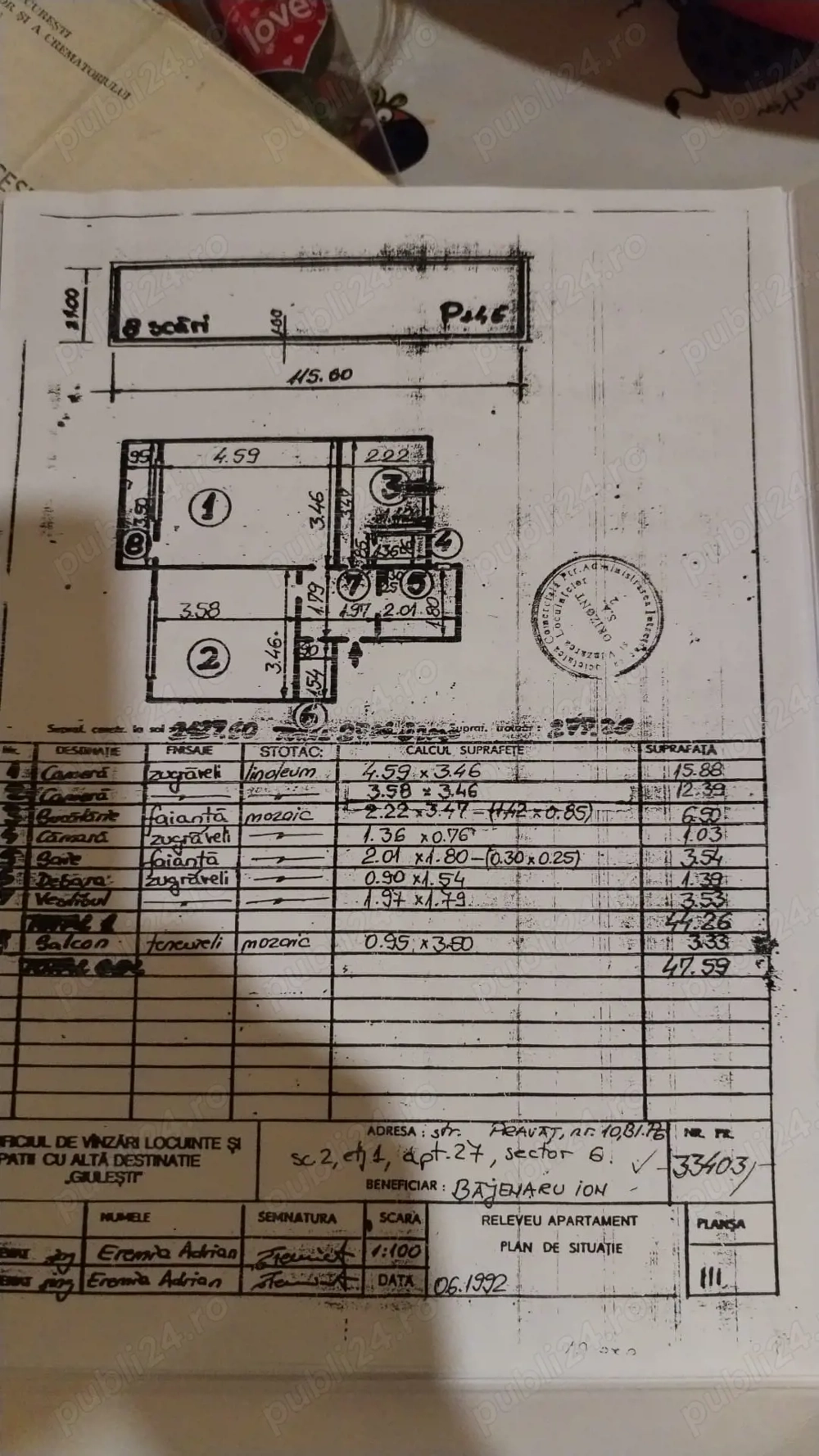 Vând apartament 2 camere Drumul Taberei 