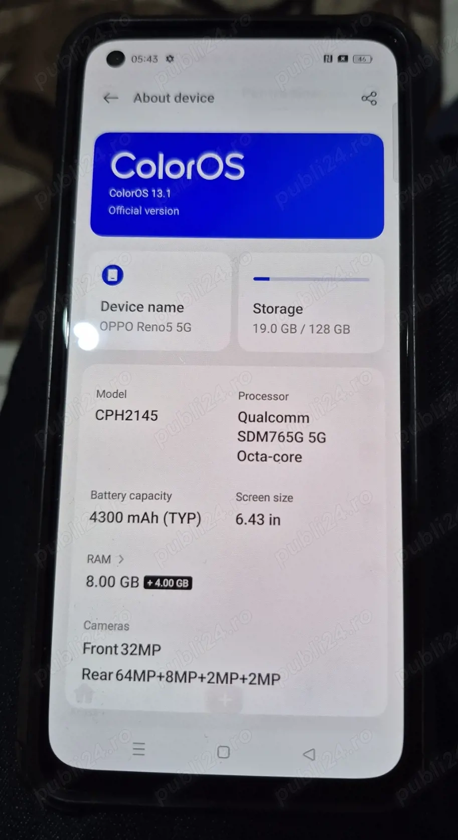 Oppo Reno5 5G 128GB 8GB Ram Dual