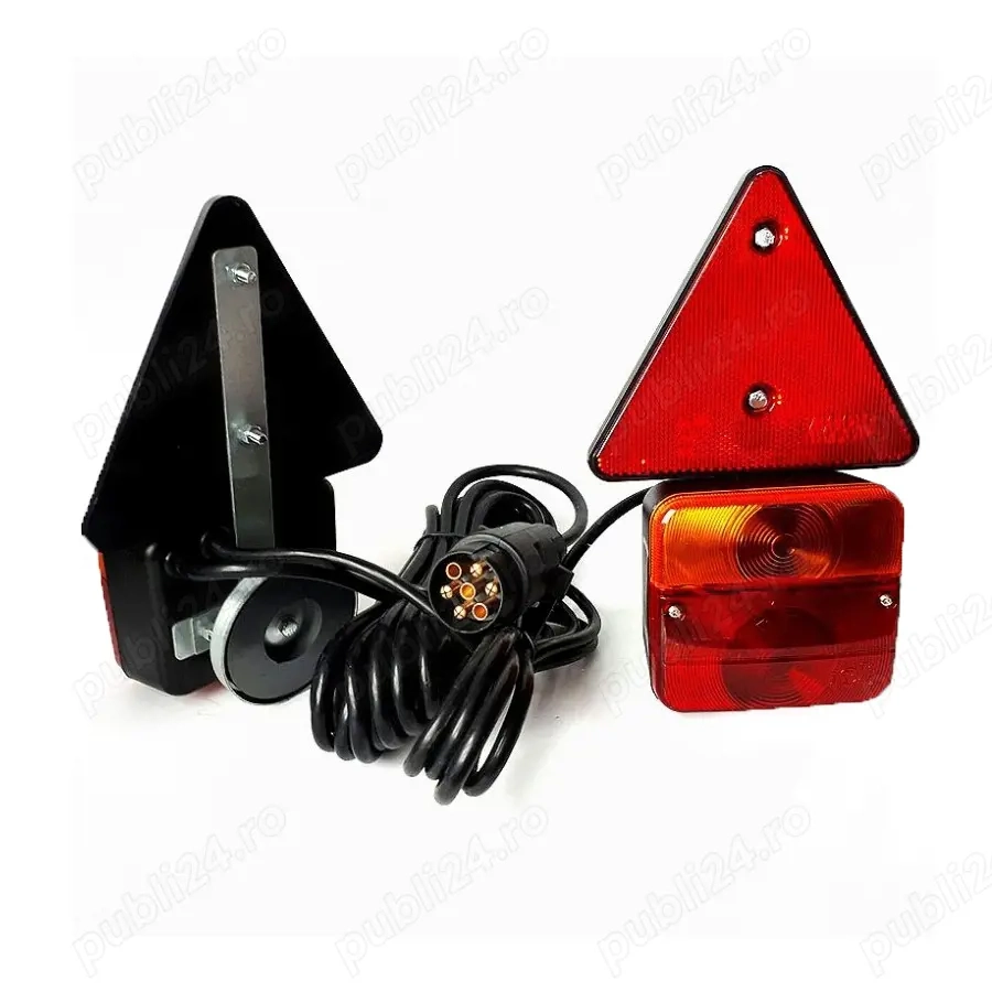 Set lampi / stopuri Magnetice Remorca sau Platforma, 12V, 7,5m Cablu 