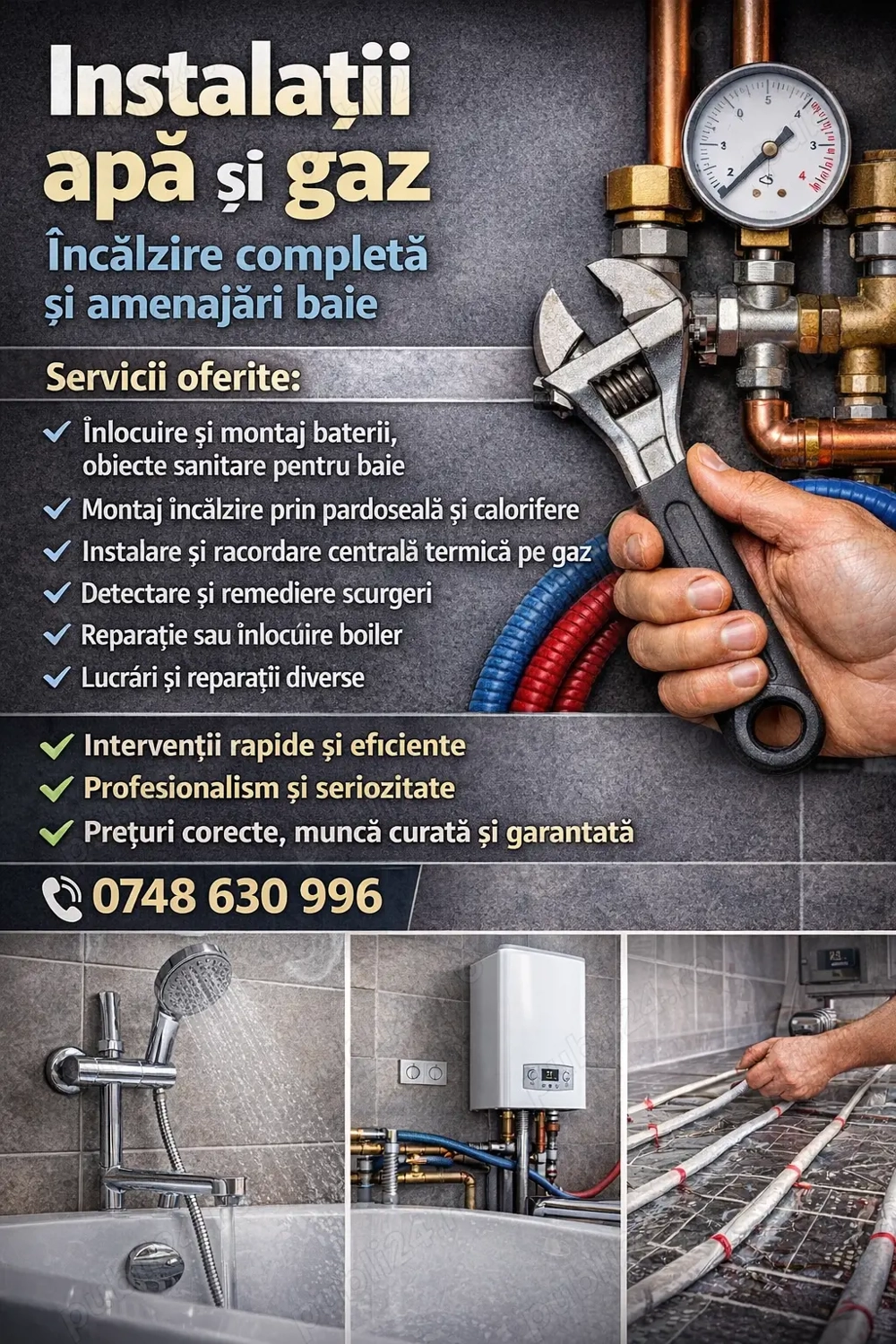 Instalator apă și gaz.
