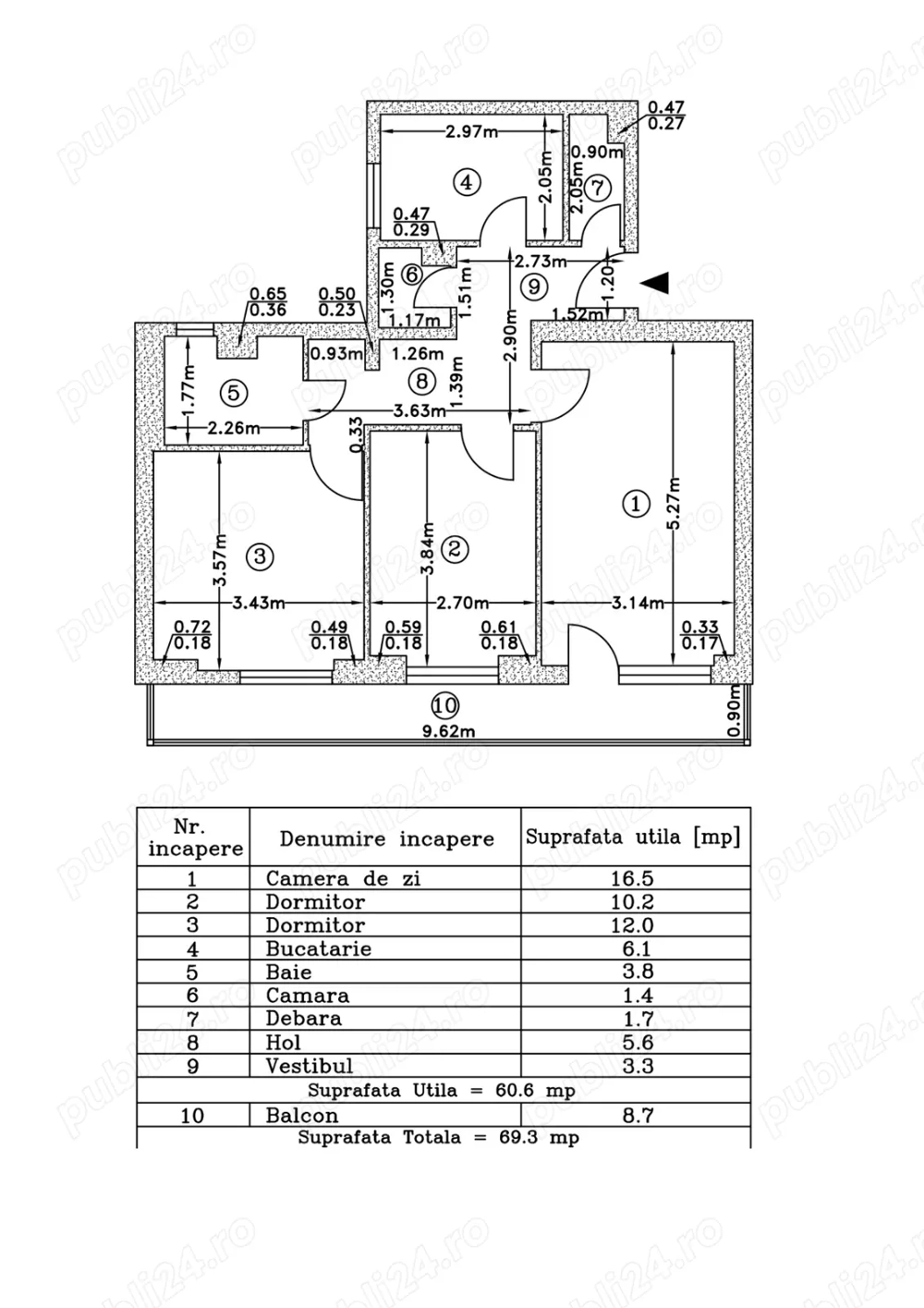 Lacul Tei, apart 3 cam dec 70 mp, et 1