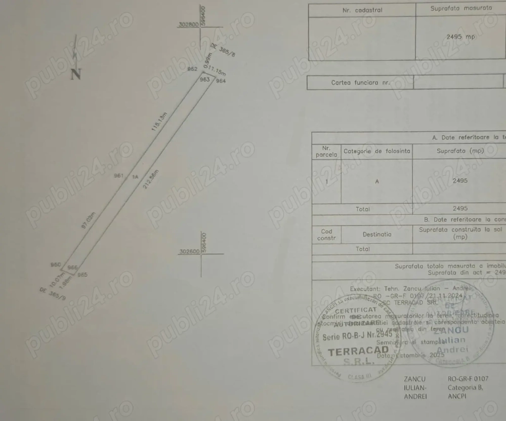 Vând teren intravilan 2495 mp în comuna Colibași, județul Giurgiu