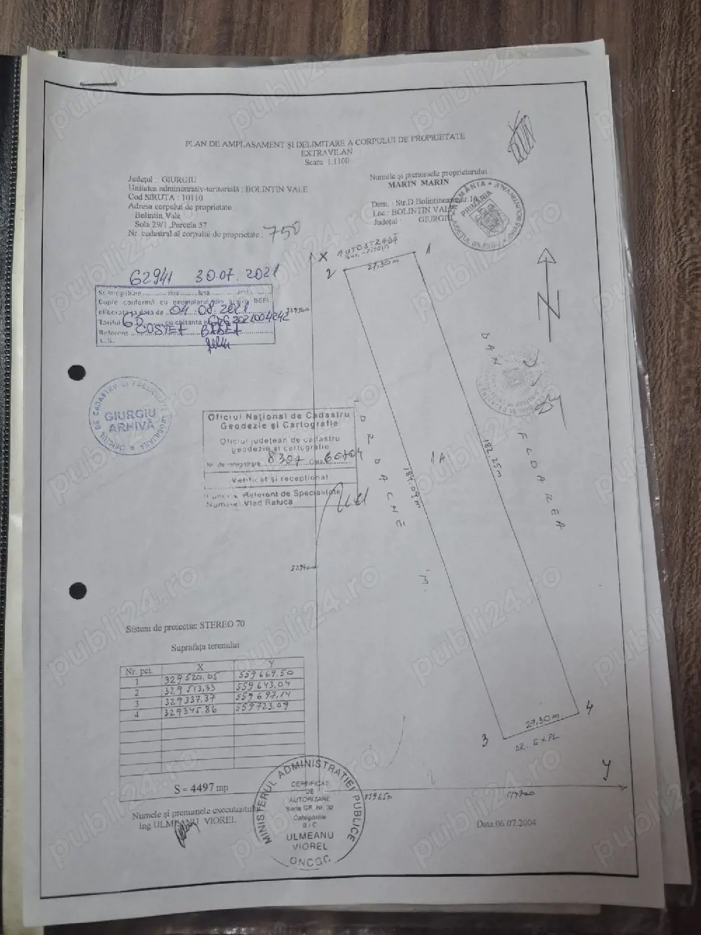 teren intravilan 5000mp cu d27,5 București-Pitești la 13 km din Militari( schimb)