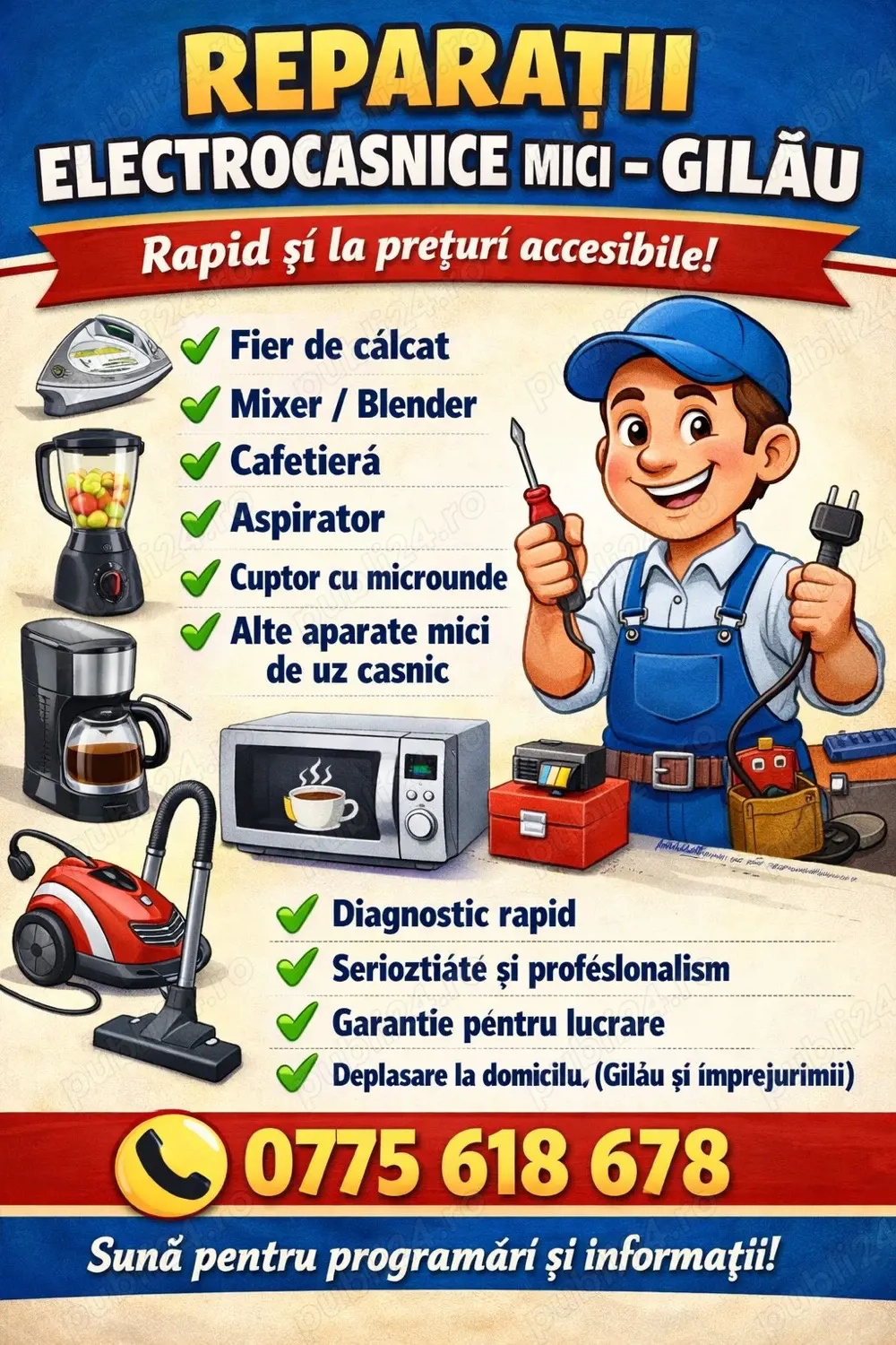 Reparatii electrocasnice mici !