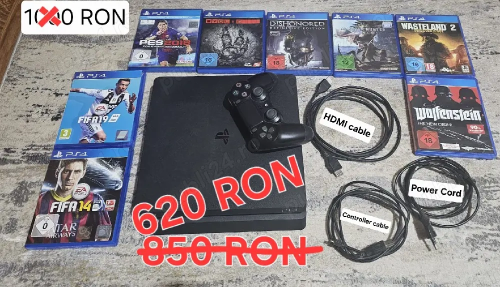 Playstation 4 Slim 1TB, PS4 , 1 Controller + 8 Jocuri 