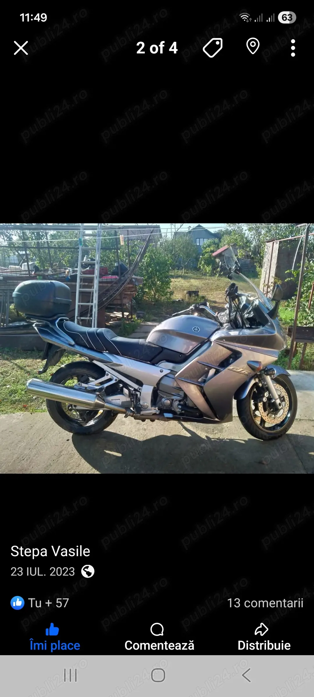 Vînd motocicleta yamaha fjr1300 2005 cu ABS 
