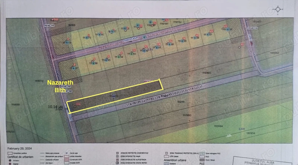 Teren intravilan 2097MP pe Strada Nazaret Ilith Alba Iulia