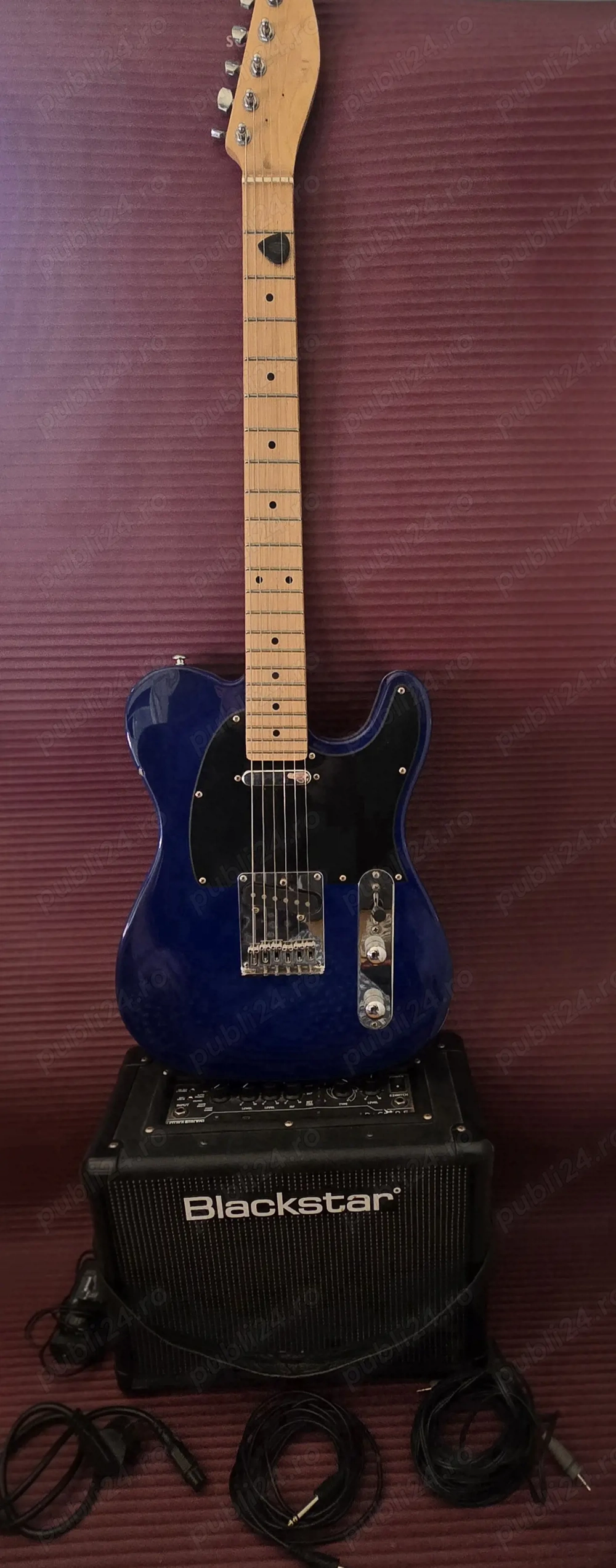 Vând chitară electrică Bacchus și amplificator Blackstar 20v2 plus accesorii