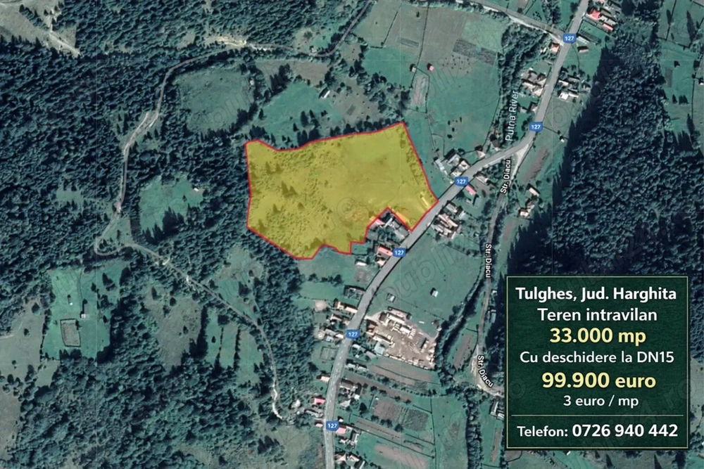 3 euro mp Teren Tulghes Harghita 33.300 mp