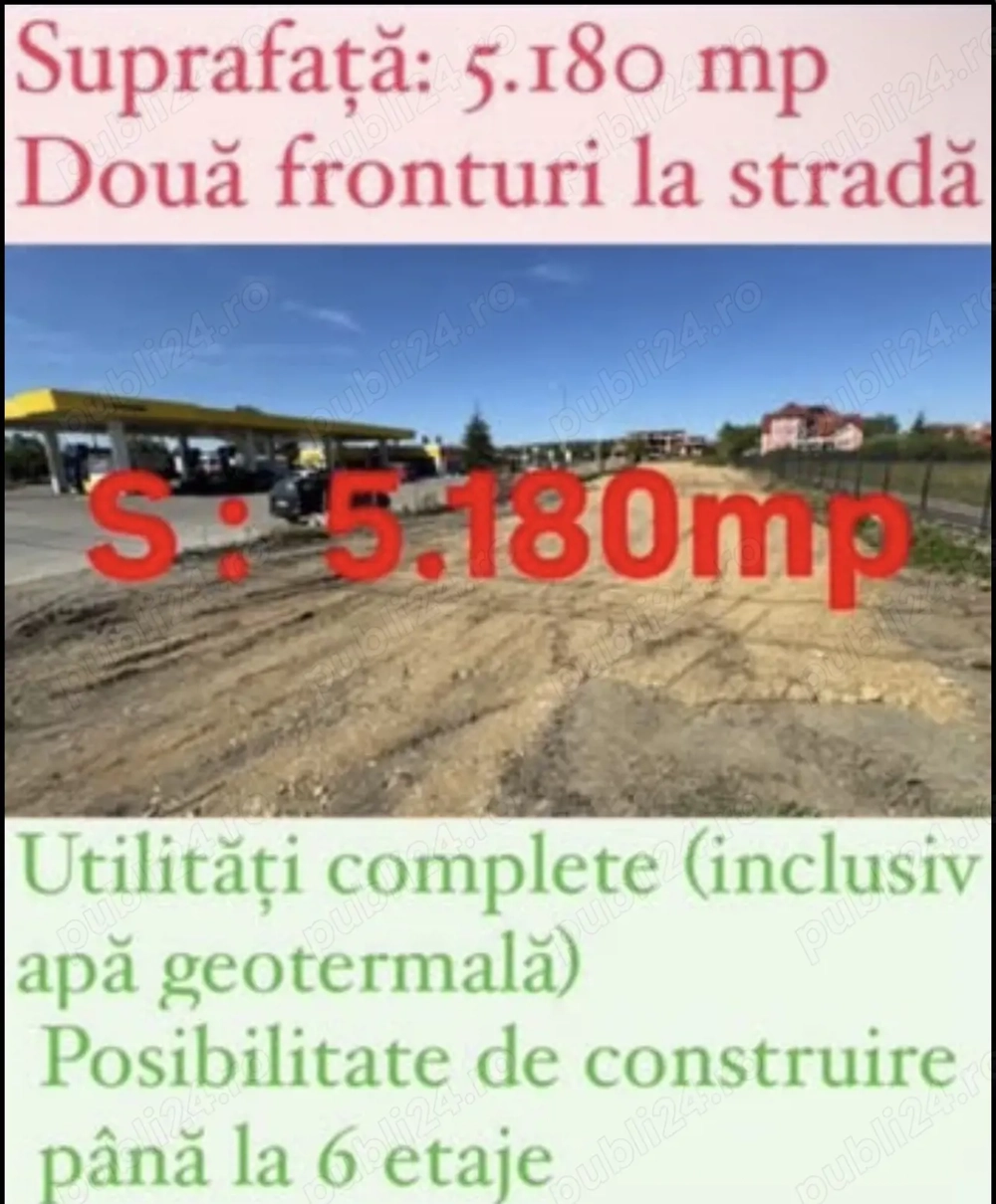 Inchiriez teren intravilan Oradea, episcopia cu 2 fronturi strada Matei Corvin 