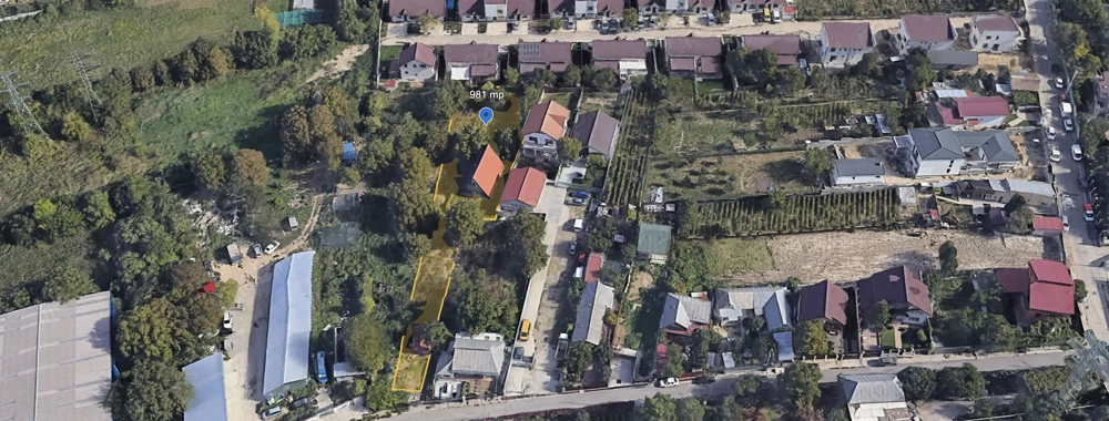 Teren intravilan st 1186 mp  langa dr. de Centura