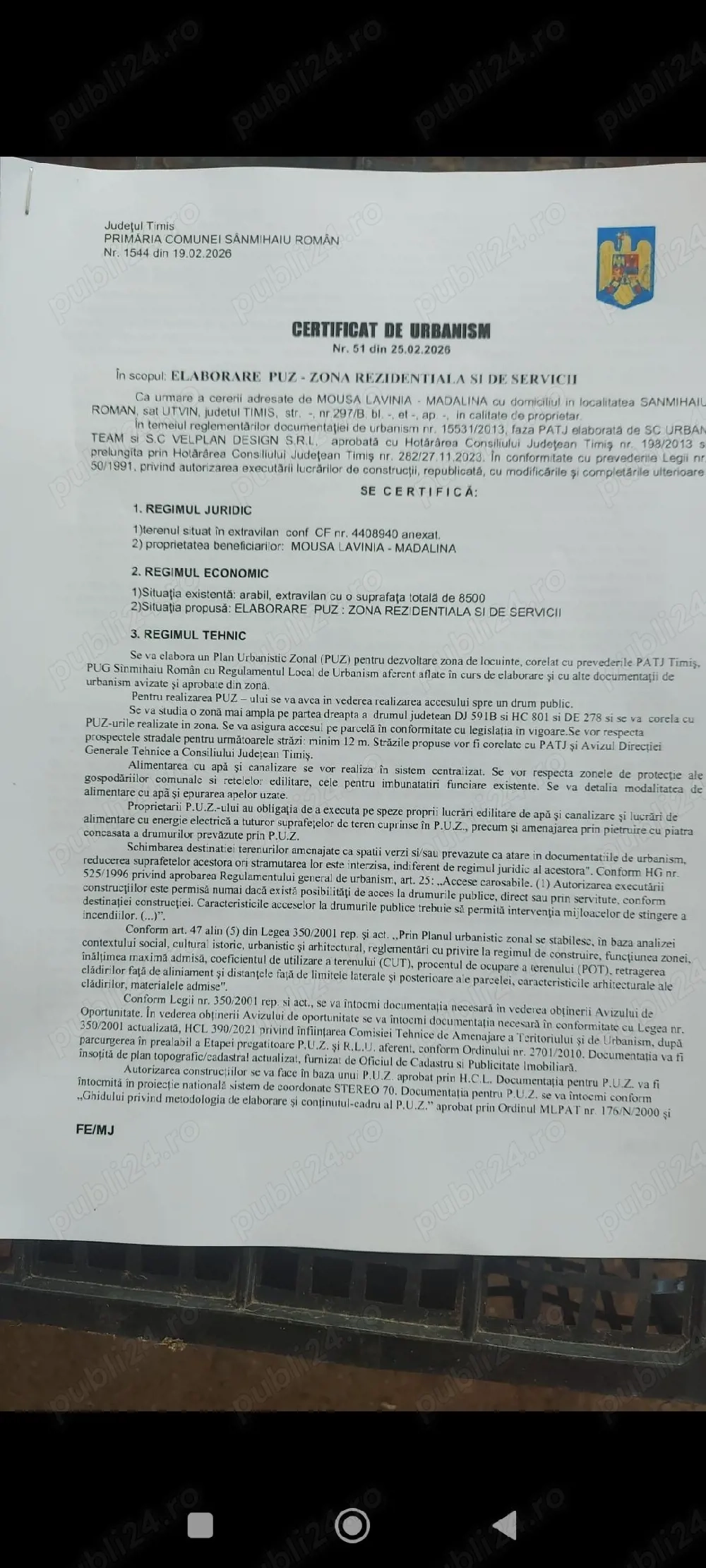  teren extravilan cu pug 