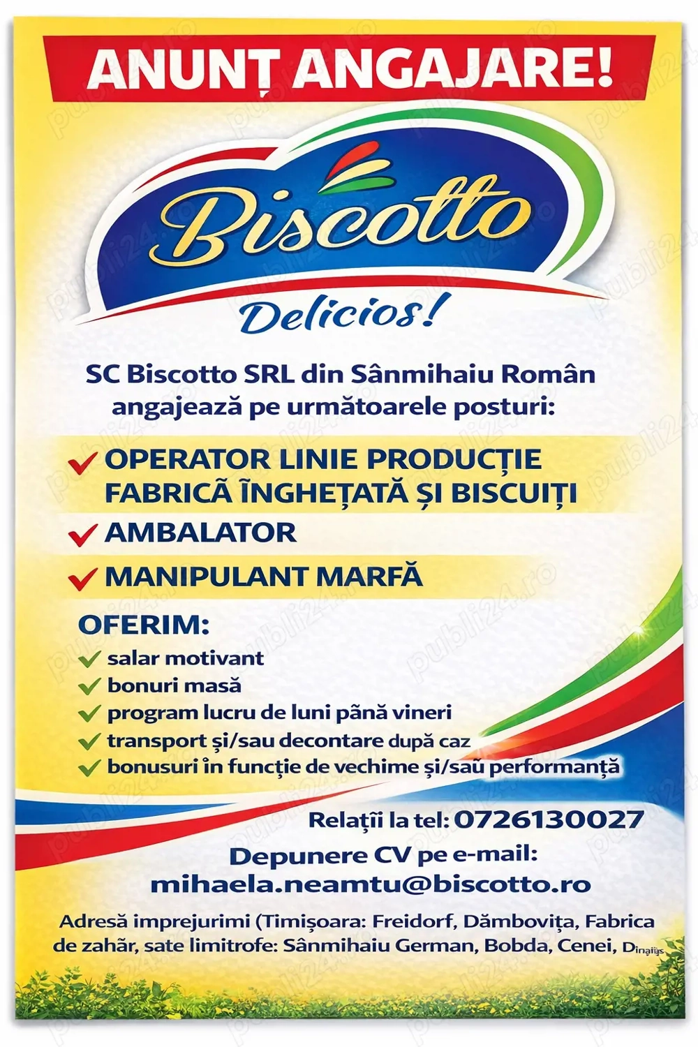 Angajam Operatori si ambalatori fabrica inghetata si biscuiti 