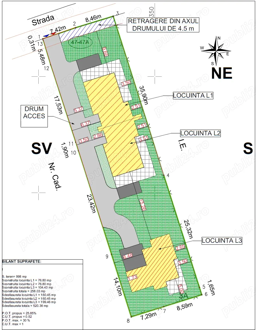 Teren + Autorizatie construire 3 locuinte - Petresti, Corbeanca