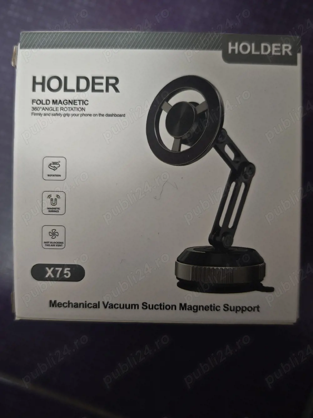 Suport magnetic telefon cu vacum 