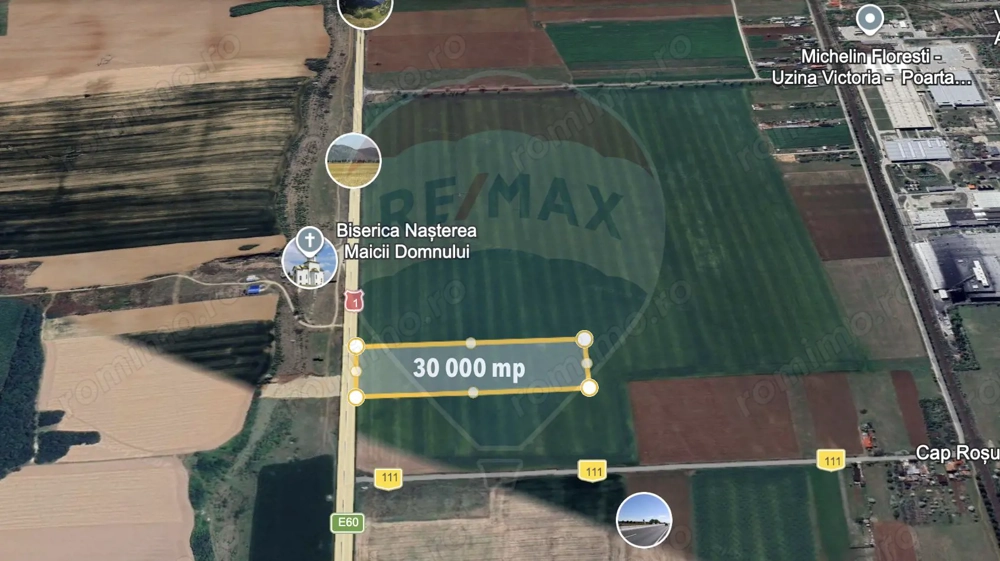 Teren 30.000 mp | Deschidere 89,4 m la DN1 | Florești, Prahova