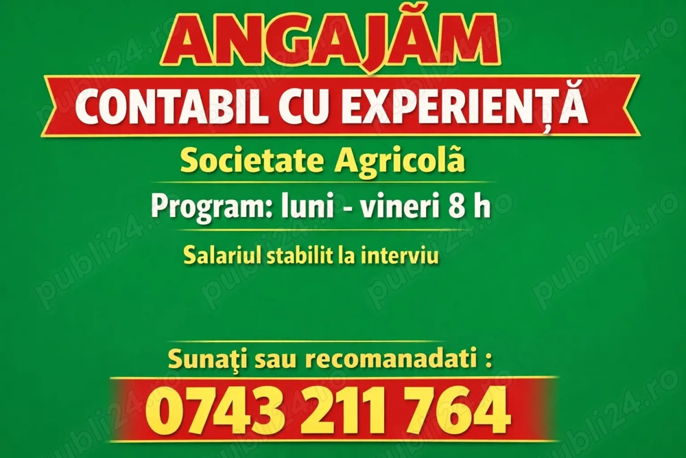 Contabil cu Experienta- societate agricola