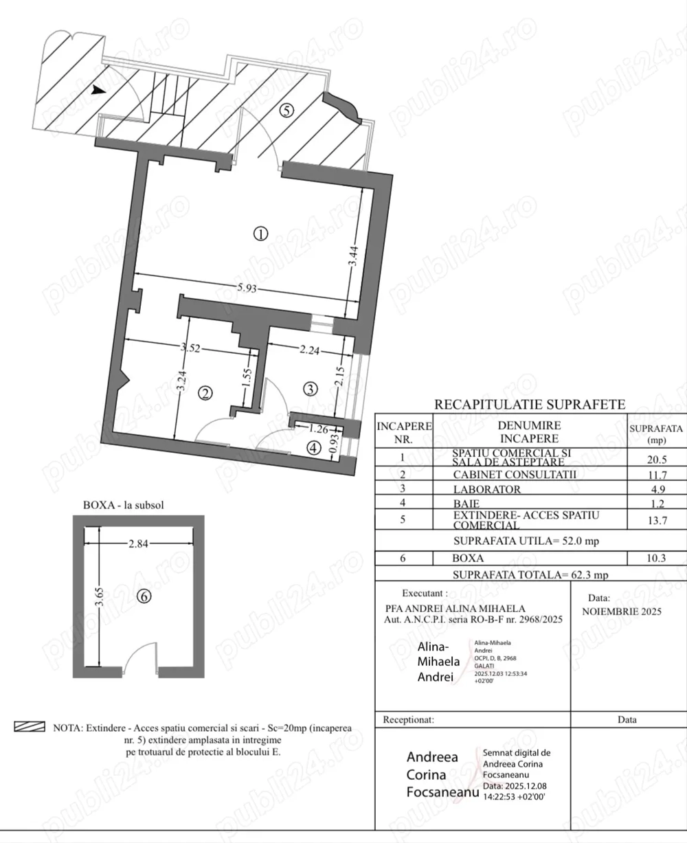 De închiriat spațiu comercial în Galati, zona Centrala, sup. 52 mp.