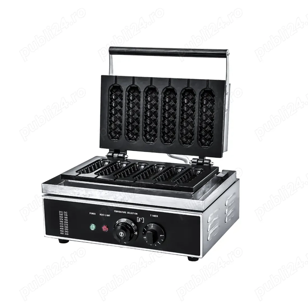 Aparat profesional pentru vafe   6 bucati - model hotdog