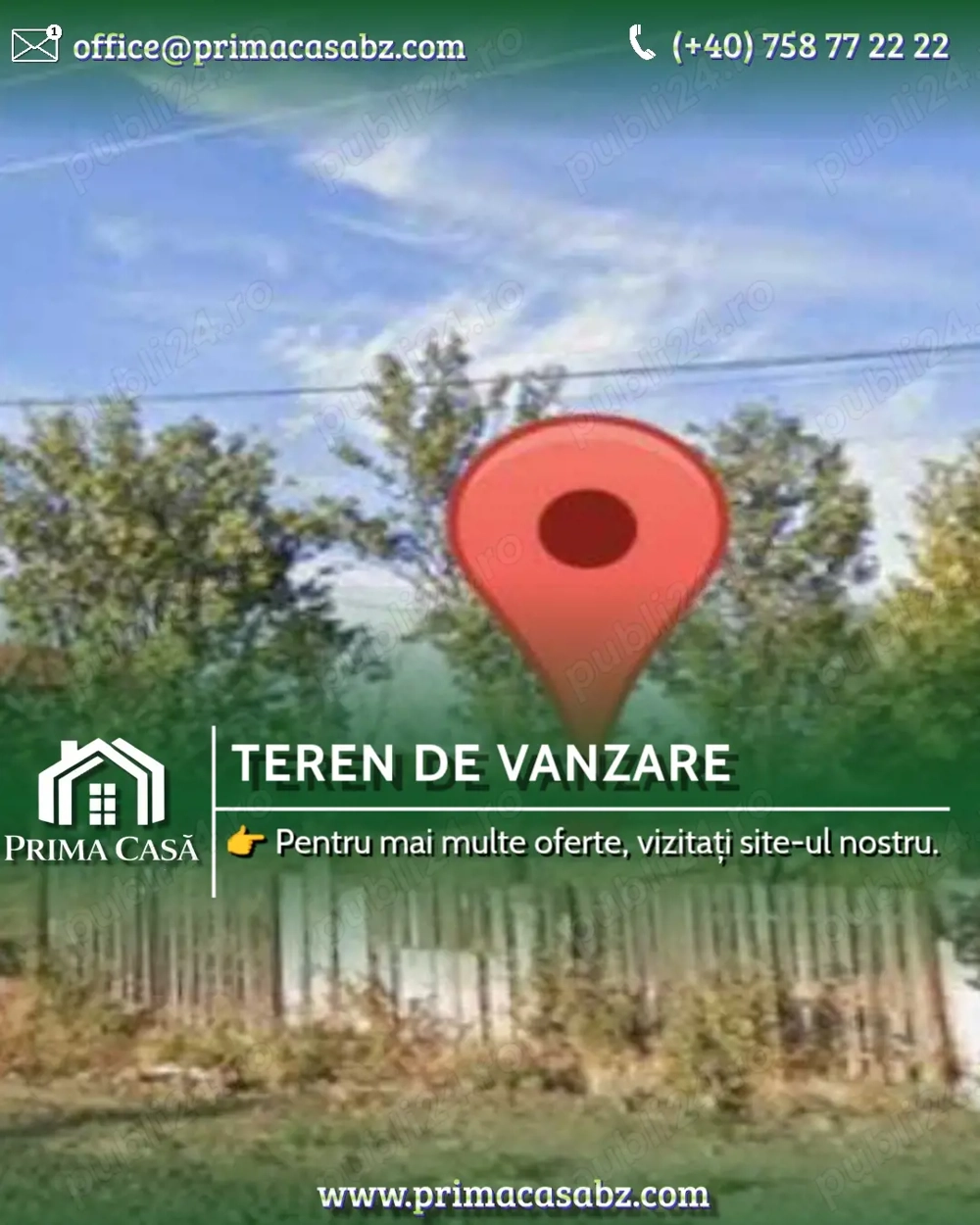 Teren intravilan   zona Vadu Pasii   BZ   4.000mp   d=20m   drum asfaltat utilitati   Pret: 15  mp  