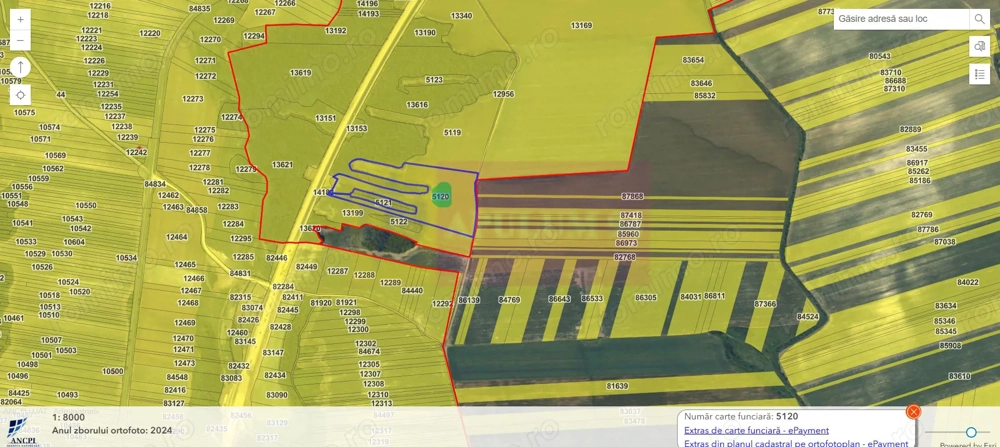 6,26 ha lângă DEx12 Pitești | 2,95 €/mp | acces DJ Pitești–Craiova