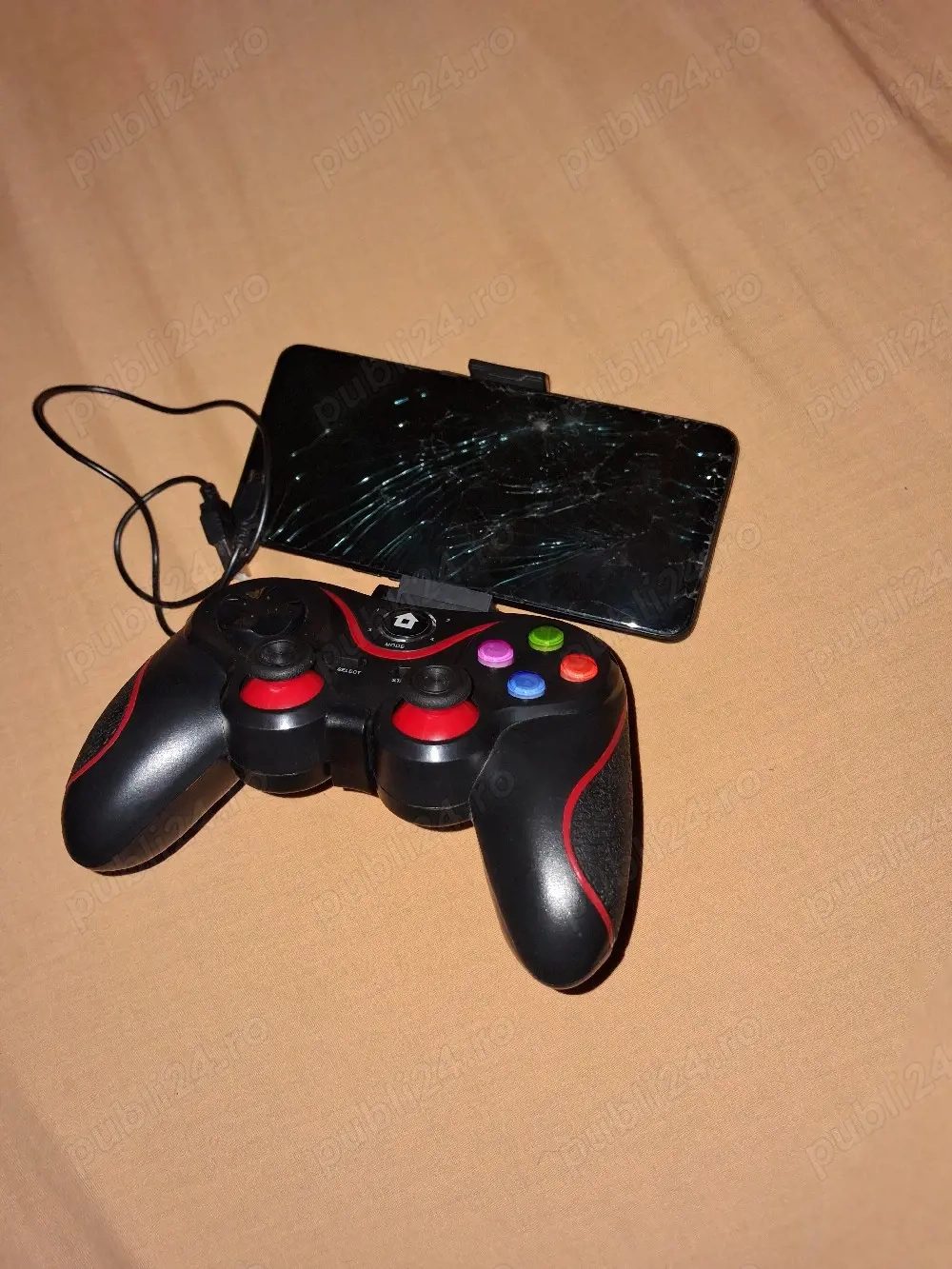 Controller Gaming Bluetooth (Gamepad) cu suport pentru telefon + Cablu USB