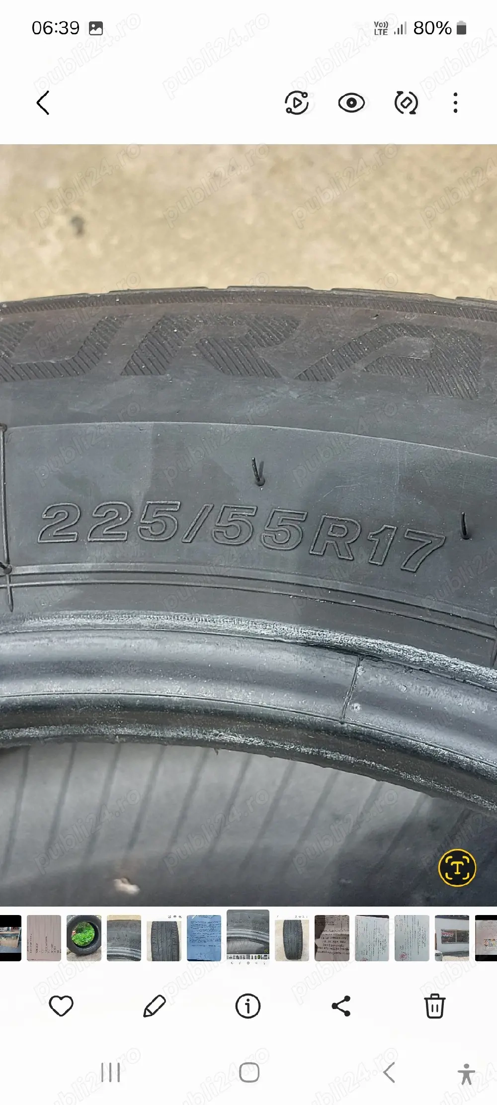 Vând cauciucuri de vara Bridgestone 