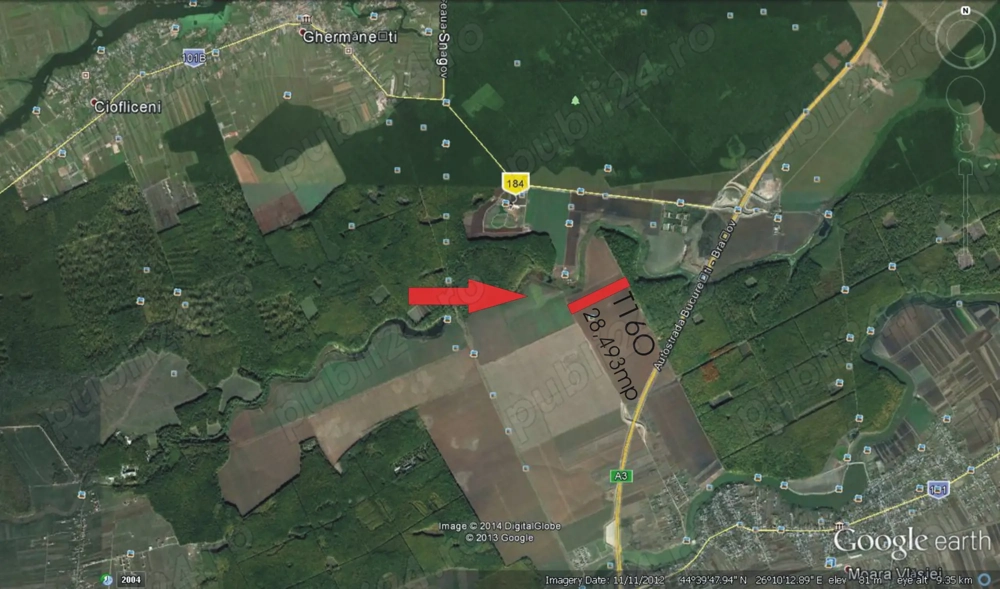 Teren pentru investitie 3 Ha in SNAGOV, pol de dezvoltare A3 A0, DESCHIDERE PADURE