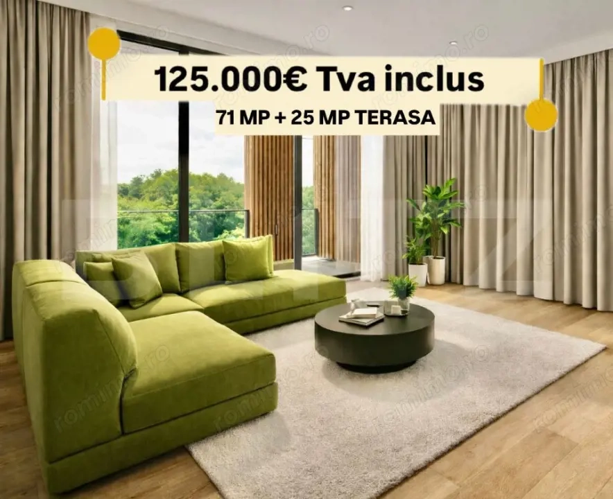 Apartament de vanzare cu 3 camere, 71 mp, zona Torontalului