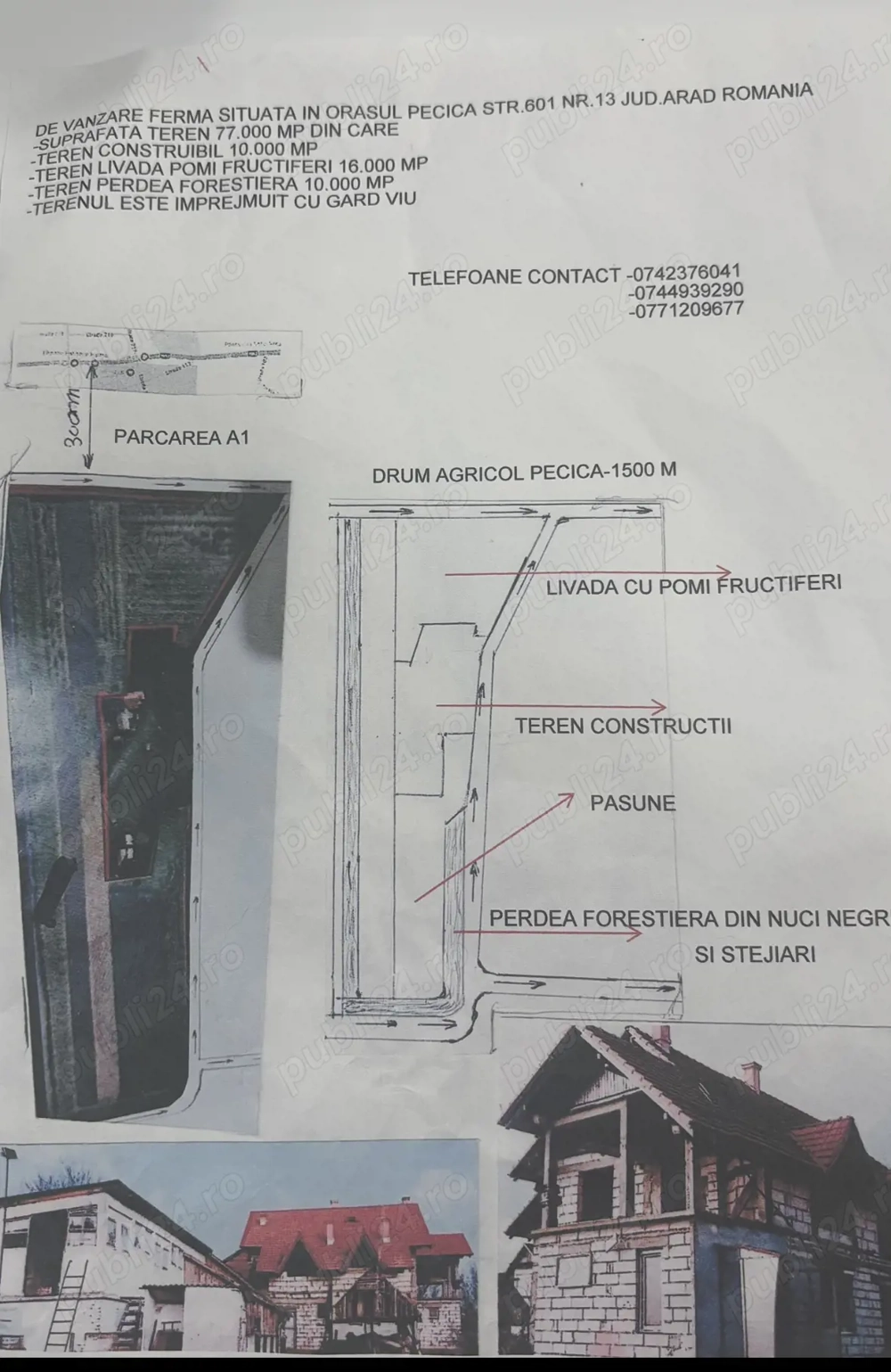Ferma de vânzare 8 hectare în orașul Pecica jud Arad