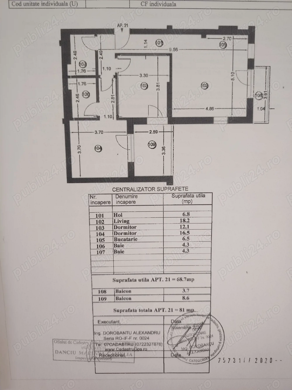 Apartament 3 camere 81 mp 2 băi 2 balcoane, centrala proprie sector 2 București 