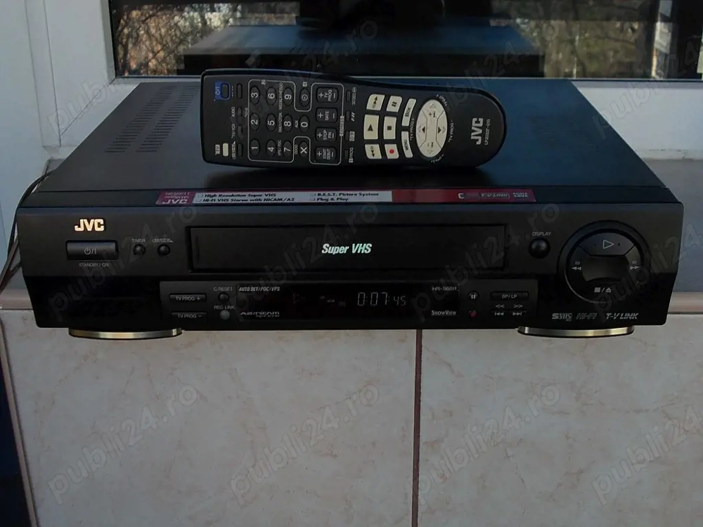 Video JVC hr-s6611 recorder,6 head Super VHS,Hi-Fi,telecomanda+cadou