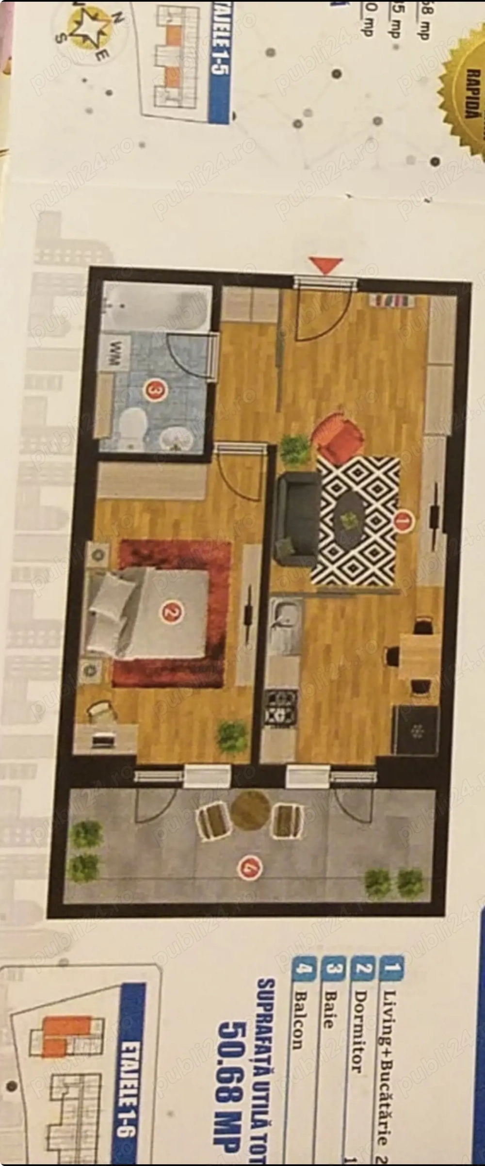 apartament spatios cu două locuri de parcare