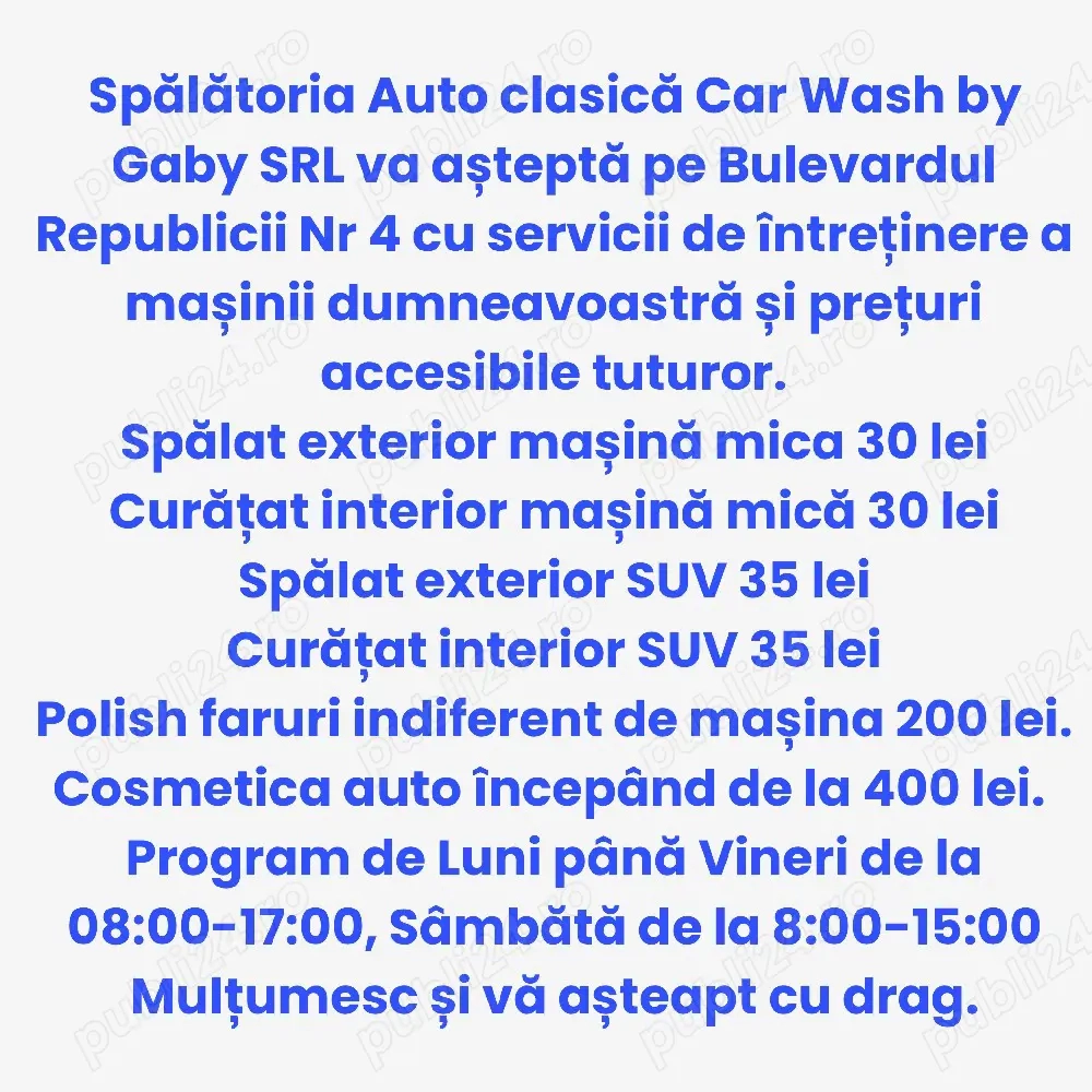 spălătorie auto clasică 