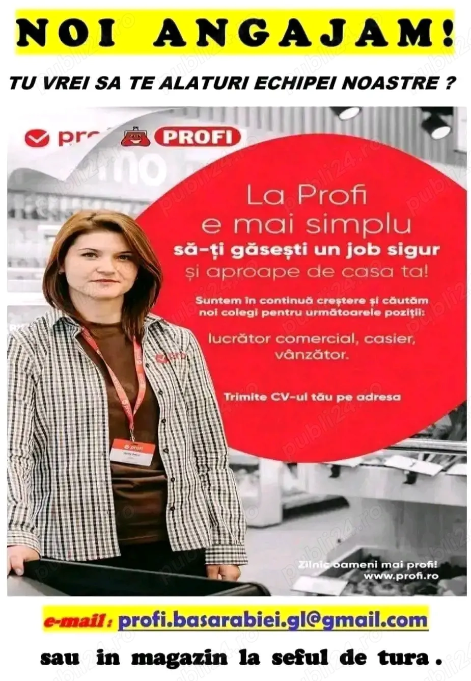 Magazin Profi-City angajeaza lucrator comercial - casier