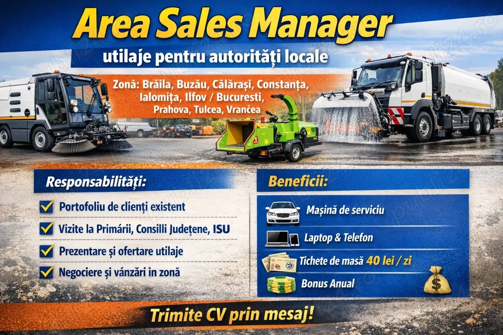 Area Sales Manager   utilaje pentru autorități locale