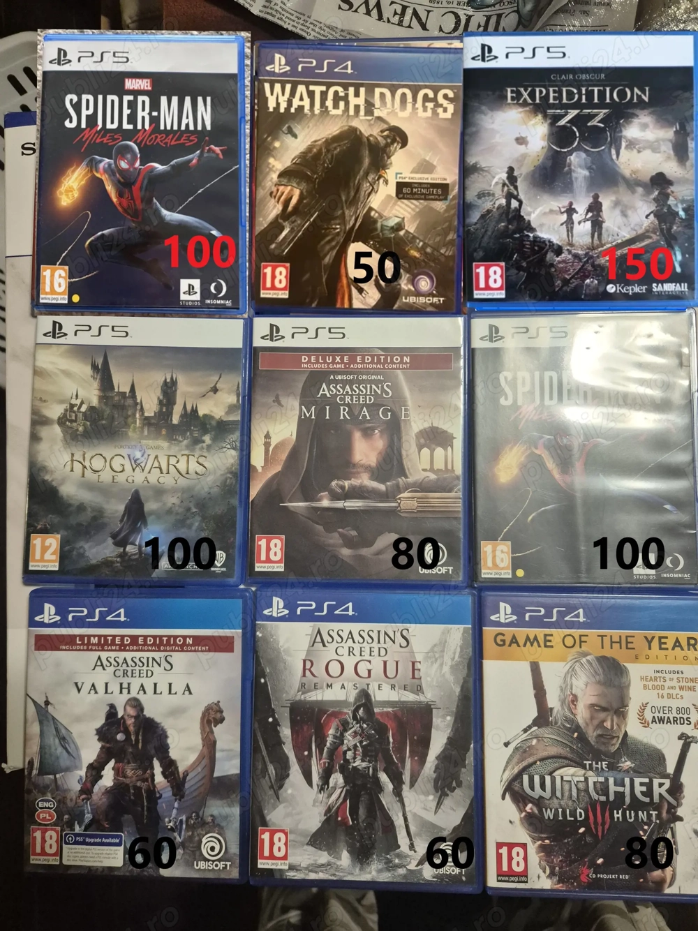 Jocuri PS4 si PS5 Ac Shadows, Ghost of Tushima, Spiderman 2, si altele in Timisoara
