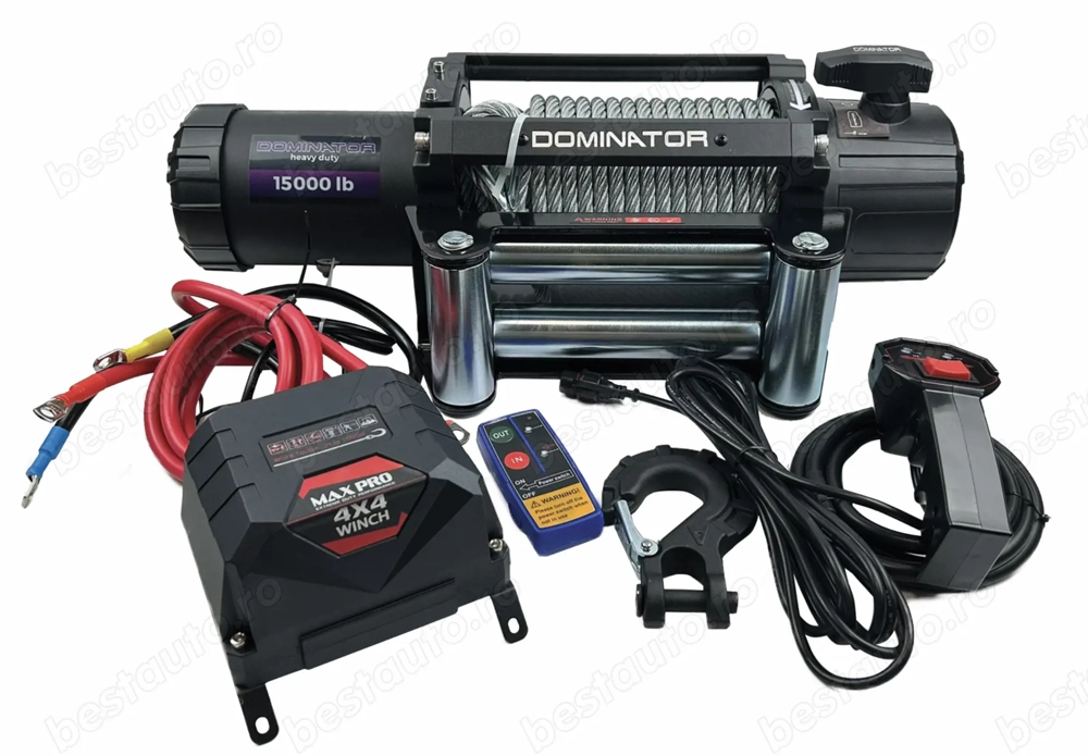 Troliu electric Dominator 15000 lb HD platforma 4x4 auto ( 6810kg )