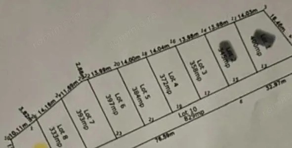 Teren intravilan Albota – 397 mp, deschidere 14 m, utilități la 30 m