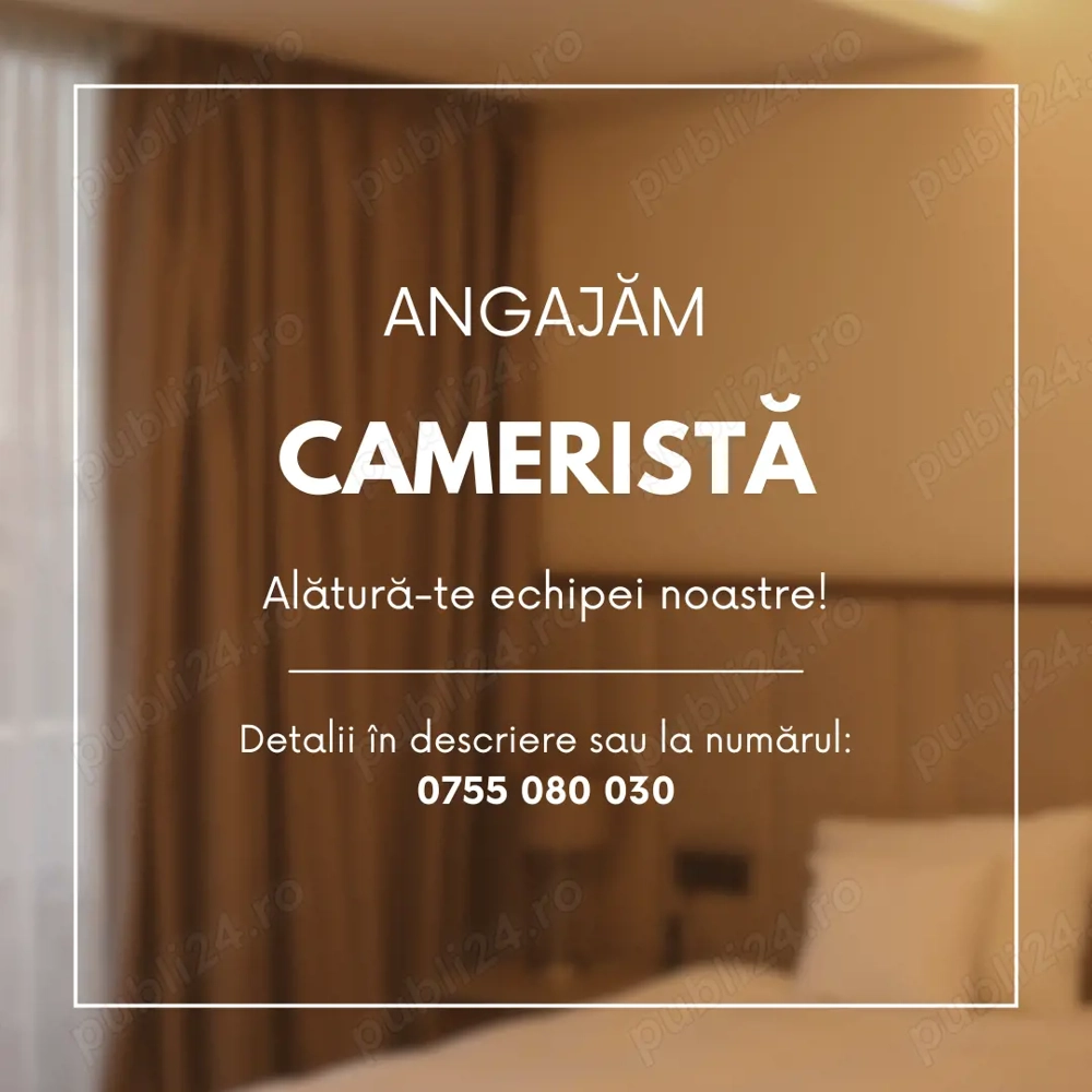 Angajăm cameristă la Stein Collection Hotel