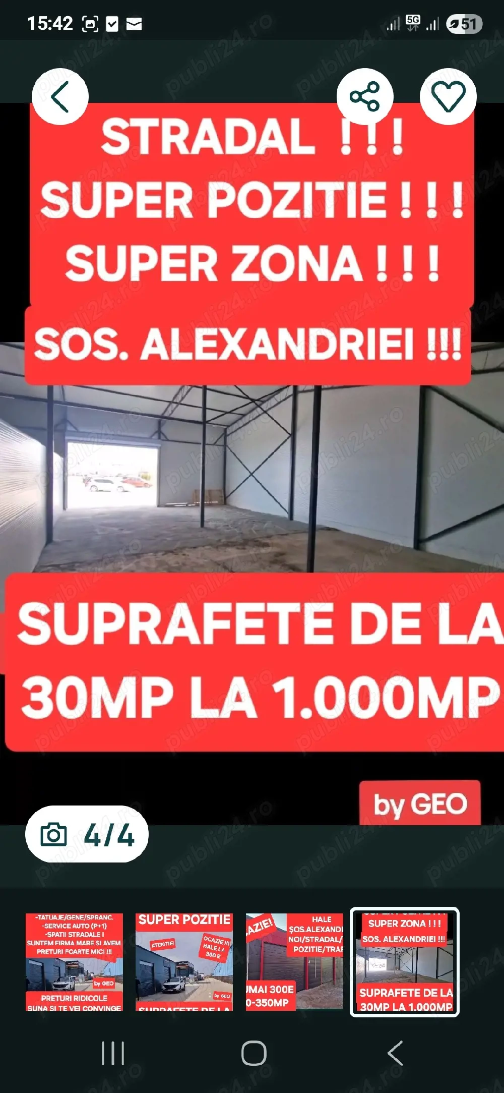 STRADAL ȘOS ALEXANDRIEI 70mp ideal Magazin Fast-Food Showroom Vitrina Stradala