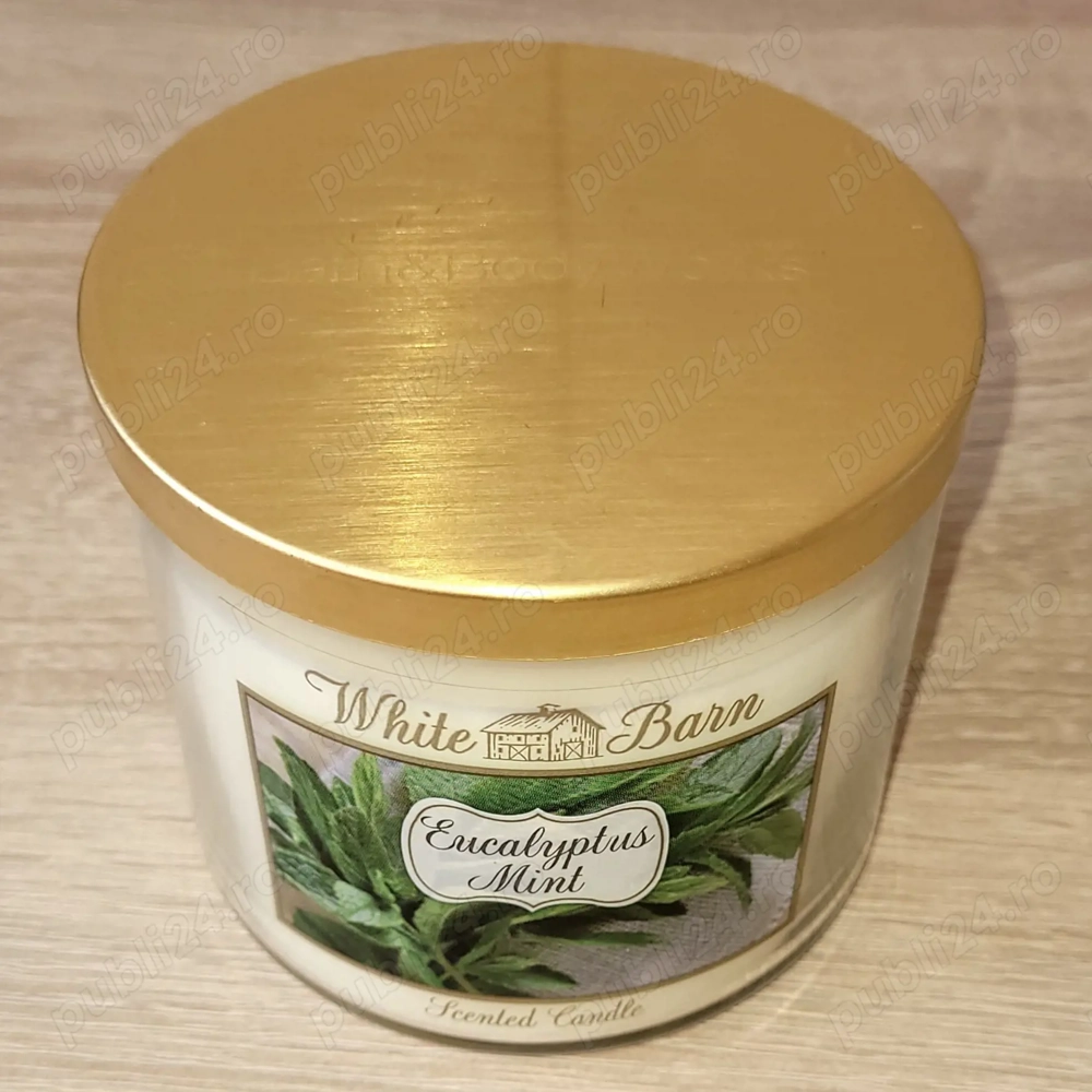 Lumanare parfumata Bath & Body Works (White Barn) Eucalyptus Mint
