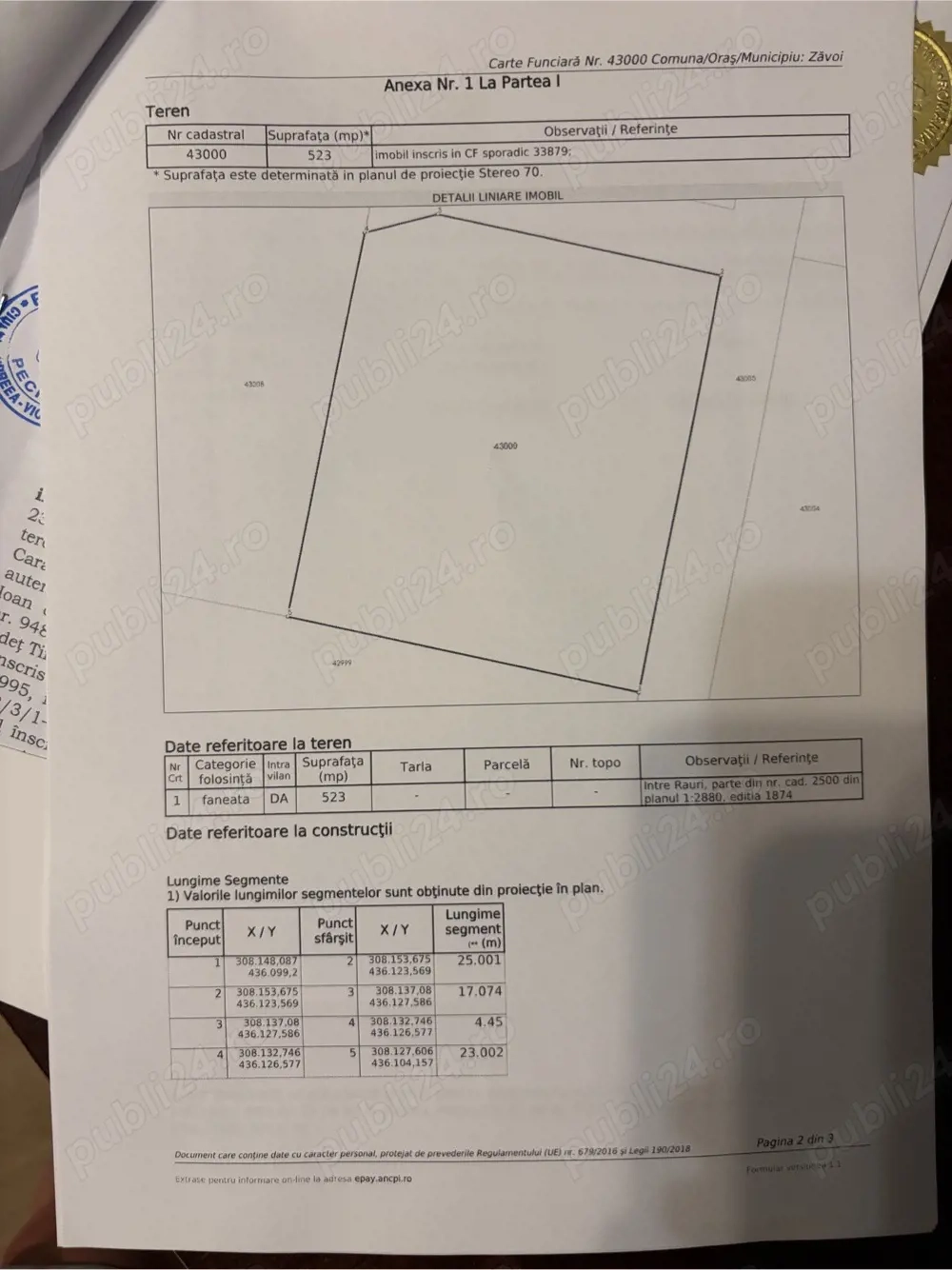 proprietar vand teren poiana marului cs