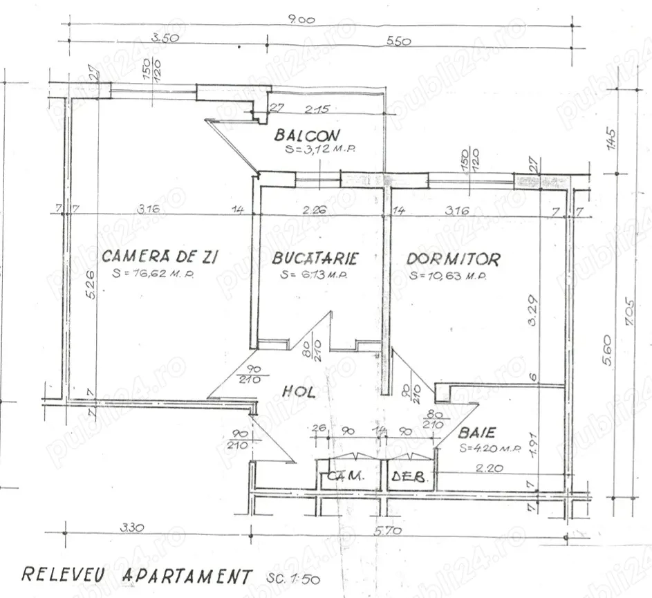 Vand apartament 2 camere et. 3