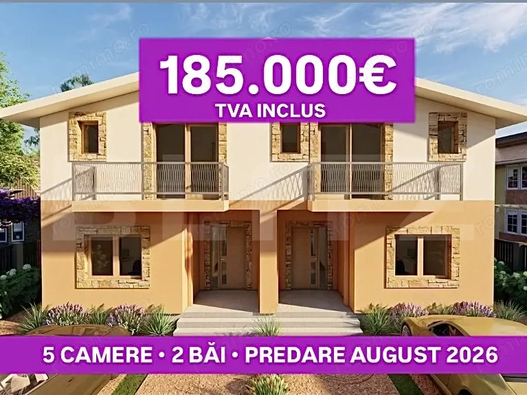 Casa tip duplex, 5 camere, 2 bai, teren 300 mp, Giroc