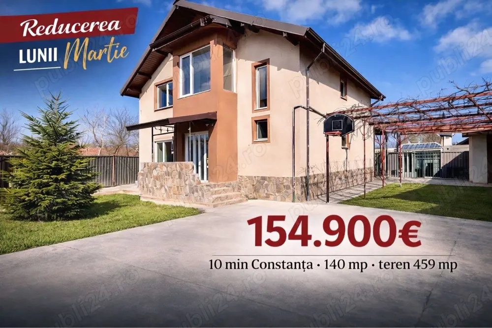 REDUCEREA LUNII - Proprietar vand casa de 140 mp utili, 459 mp, Localitatea LUMINA CT