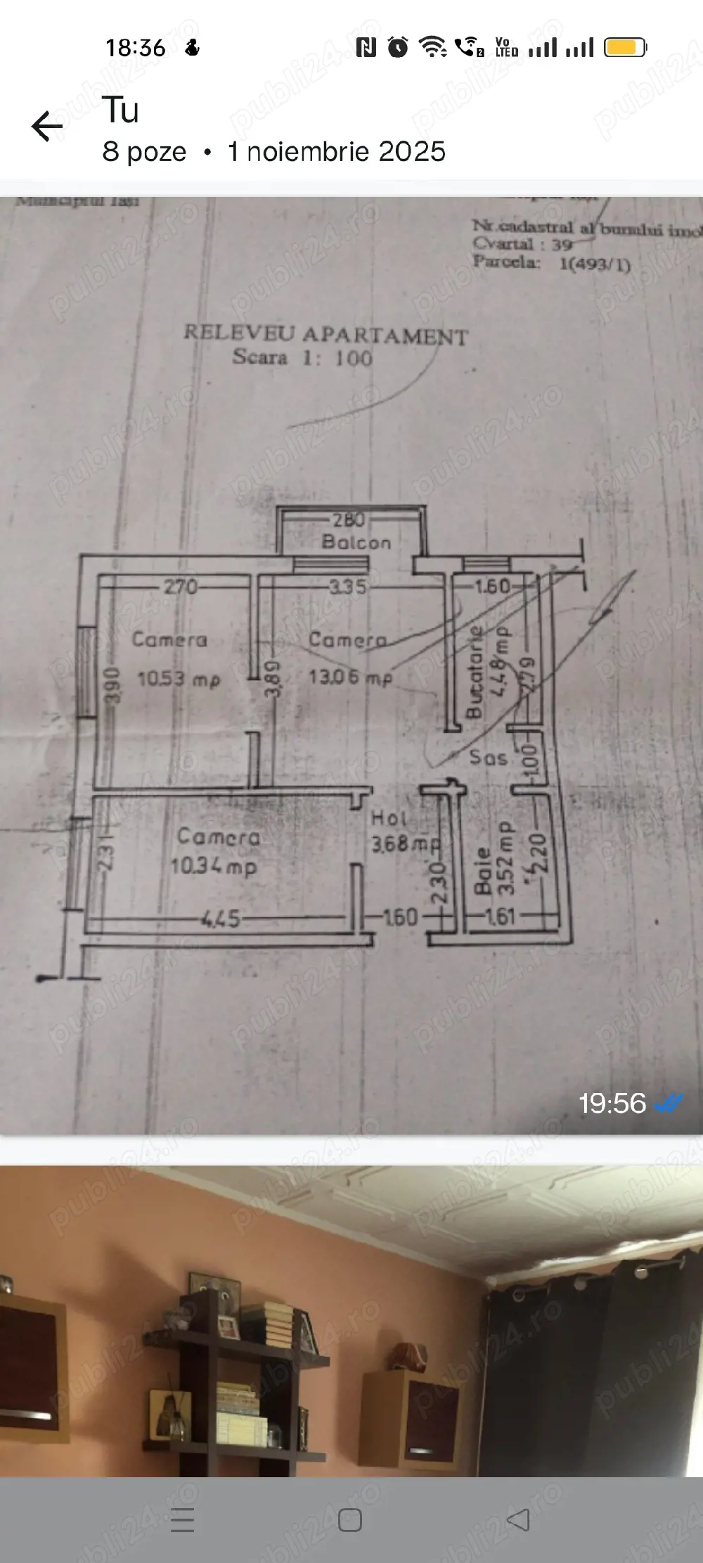 P.F.vand apartament 3 camere mobilat si utilat Alexandru Mușatini iasi